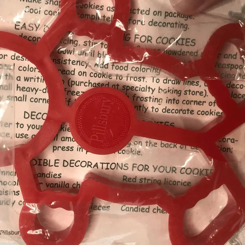Vtg pillsbury cookie‎ cutter gingerbread man red plastic hoilday 90s christmas